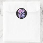 Baseball Mädchen Frauen Kinder Runder Aufkleber (Tasche)