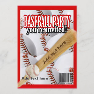 Baseball-Magazin, weiß und rot, Party Einladung