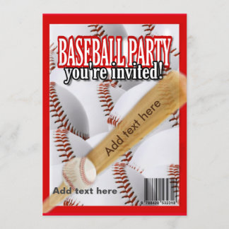 Baseball-Magazin, weiß und rot, Party Einladung