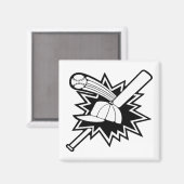 Baseball.. Magnet (Vorderseite/Rückseite)