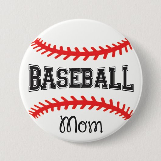 Baseball-Mama 3" Round-Button Button (Vorderseite)