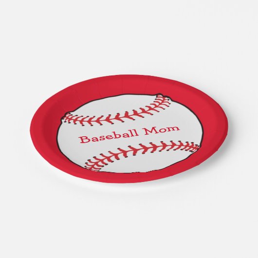 Baseball-Mama 7 Zoll-Papierplatte Pappteller (Schrägansicht)