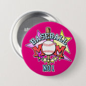 Baseball-Mama-Abzeichen Button (Vorne & Hinten)