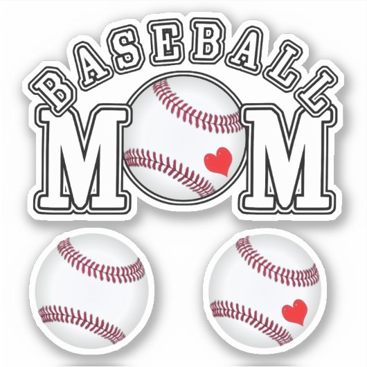 Baseball-Mama Aufkleber (Vorderseite)