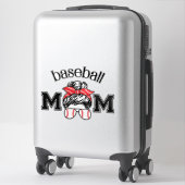 Baseball-Mama-Aufkleber – Chaotischer Dutt Basebal Aufkleber (Koffer)