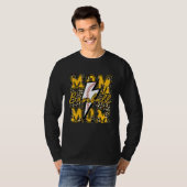 Baseball-Mama Baseball-Blitzschlag Leopard Gelb T-Shirt (Vorne ganz)