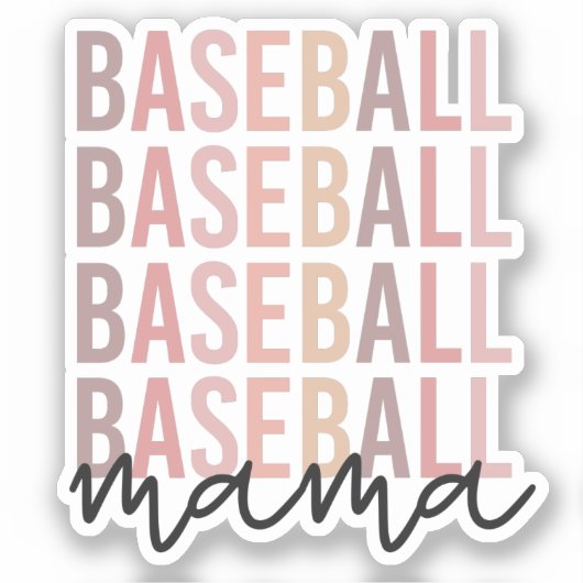 Baseball Mama | Baseball-Mama Aufkleber (Vorderseite)