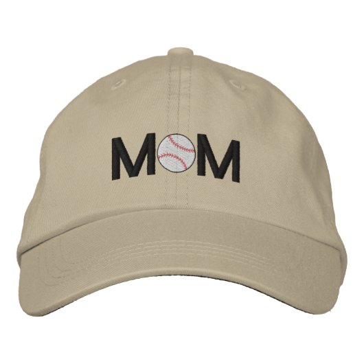 Baseball-Mama bestickt Bestickte Baseballkappe (Vorderseite)