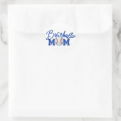 Baseball-MAMA blau Runder Aufkleber (Tasche)