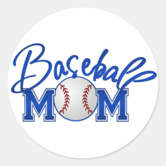 Baseball-MAMA blau Runder Aufkleber