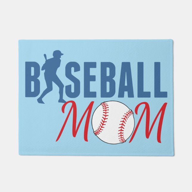 Baseball Mama Blue Fußmatte (Vorderseite)
