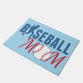 Baseball Mama Blue Fußmatte (Schrägansicht)