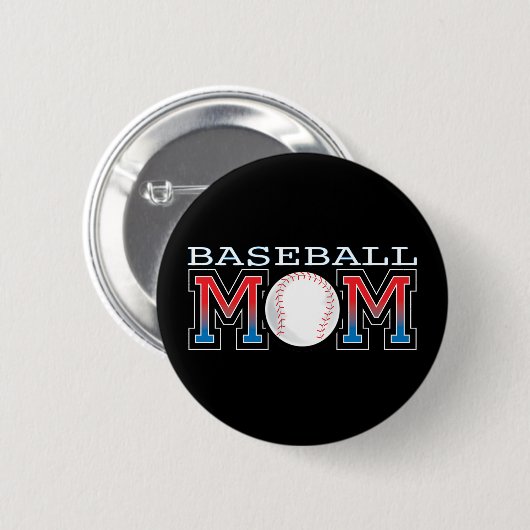 Baseball-Mama Button (Vorne & Hinten)