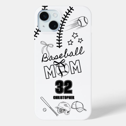 Baseball Mama Coquette Bow Case-Mate iPhone Hülle (Rückseite)