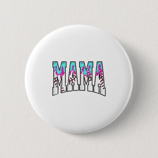Baseball Mama Coquette Bow Game Day Baseball Mama Button (Vorderseite)