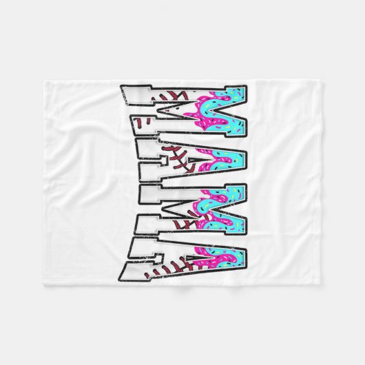 Baseball Mama Coquette Bow Game Day Baseball Mama Fleecedecke (Vorderseite (Horizontal))