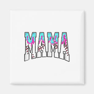 Baseball Mama Coquette Bow Game Day Baseball Mama Magnet