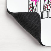 Baseball Mama Coquette Bow Game Day Baseball Mama Mousepad (Ecke)