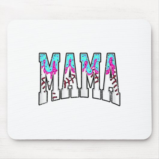 Baseball Mama Coquette Bow Game Day Baseball Mama Mousepad (Vorne)