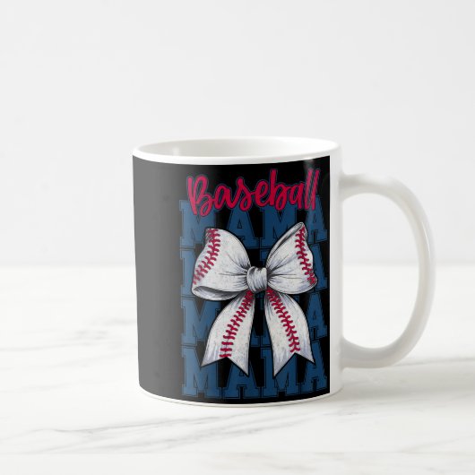 Baseball Mama Coquette Bow Game Day Baseball Mom M Kaffeetasse (Rechts)