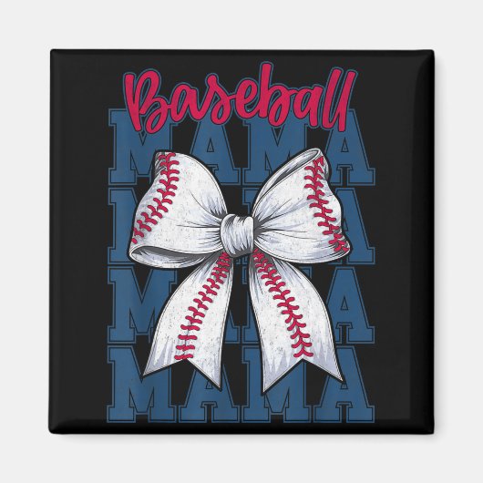 Baseball Mama Coquette Bow Game Day Baseball Mom M Magnet (Vorne)