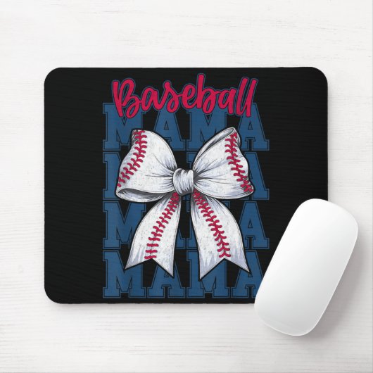Baseball Mama Coquette Bow Game Day Baseball Mom M Mousepad (Mit Mouse)