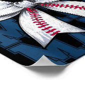 Baseball Mama Coquette Bow Game Day Baseball Mom M Poster (Ecke)