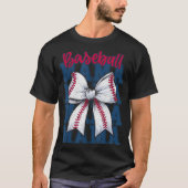 Baseball Mama Coquette Bow Game Day Baseball Mom M T-Shirt (Vorderseite)