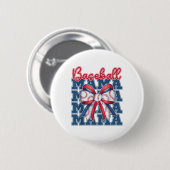 Baseball Mama Coquette Bow Mama Mütter Tag Button (Vorne & Hinten)