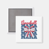 Baseball Mama Coquette Bow Mama Mütter Tag Magnet (Vorderseite/Rückseite)