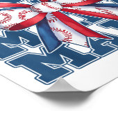 Baseball Mama Coquette Bow Mama Mütter Tag Poster (Ecke)