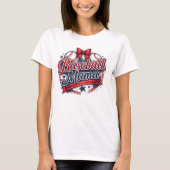 Baseball Mama Coquette Bow Retro Game Day T-Shirt (Vorderseite)