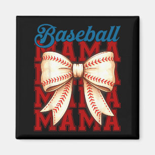 Baseball-Mama Coquette-Schleife Spieltag Baseball- Magnet