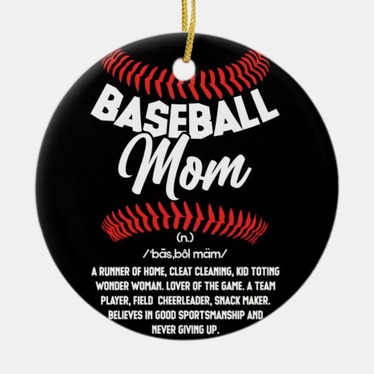 Baseball-Mama Definition Sport-Softball Keramik Ornament (Vorne)