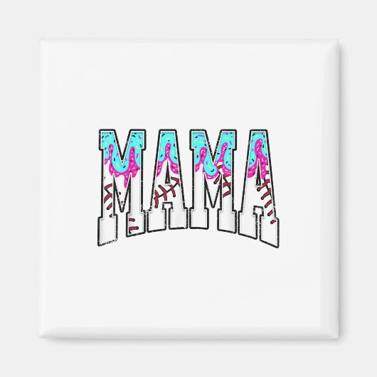Baseball-Mama Eis-Drip mit Streuseln Baseba Magnet (Vorne)