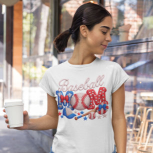 Baseball-Mama-Faux-Yarn-Stil  Tri-Blend Shirt