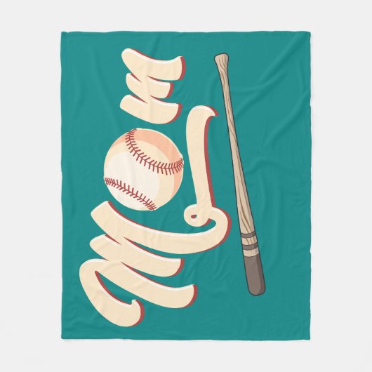 Baseball-Mama Fleecedecke (Vorderseite)