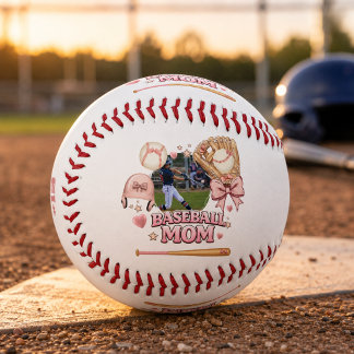 Baseball-Mama-Fotocollage Rosa Schleife Sport Baseball