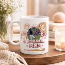 Baseball-Mama-Fotocollage Rosa Schleife Sport