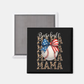 Baseball Mama Game Day Baseball USA 4. Juli Mo Magnet (Vorderseite/Rückseite)