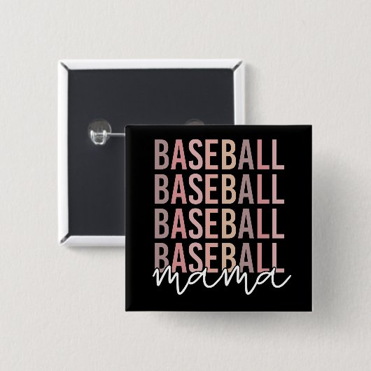 Baseball Mama | Geschenke für Baseball-Mamas Button (Vorne & Hinten)