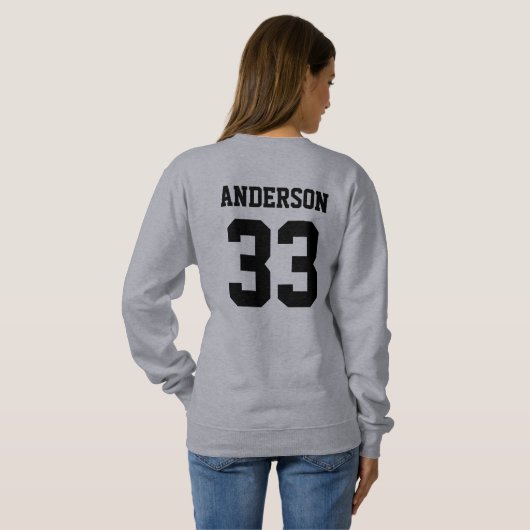 Baseball Mama Grau Personalisiert Sweatshirt (Schwarz voll)