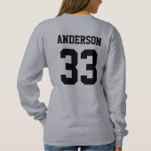 Baseball Mama Grau Personalisiert Sweatshirt (Rückseite)