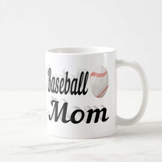 Baseball-Mama Halbtext Kaffeemaschine Tasse (Rechts)