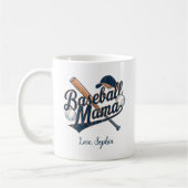 Baseball Mama, Individuelle Name der Mutter Kaffeetasse (Links)