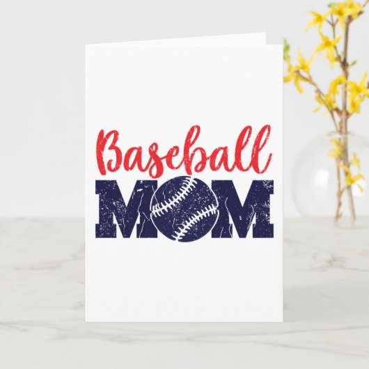 Baseball-Mama Karte (Gelbe Blume)