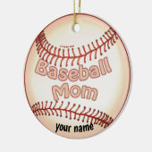 Baseball-Mama Keramik Ornament (Links)