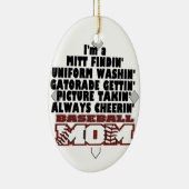 Baseball-Mama Keramikornament (Rechts)