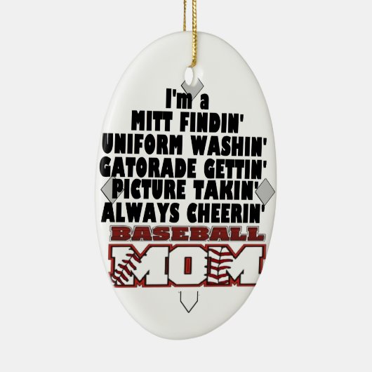 Baseball-Mama Keramikornament (Rechts)