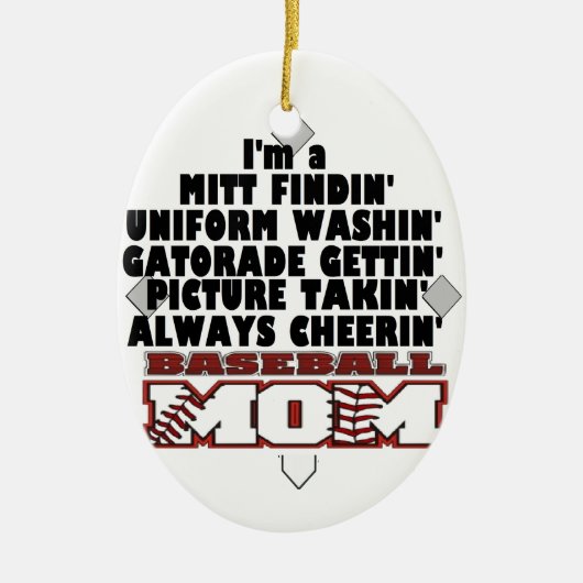 Baseball-Mama Keramikornament (Vorne)